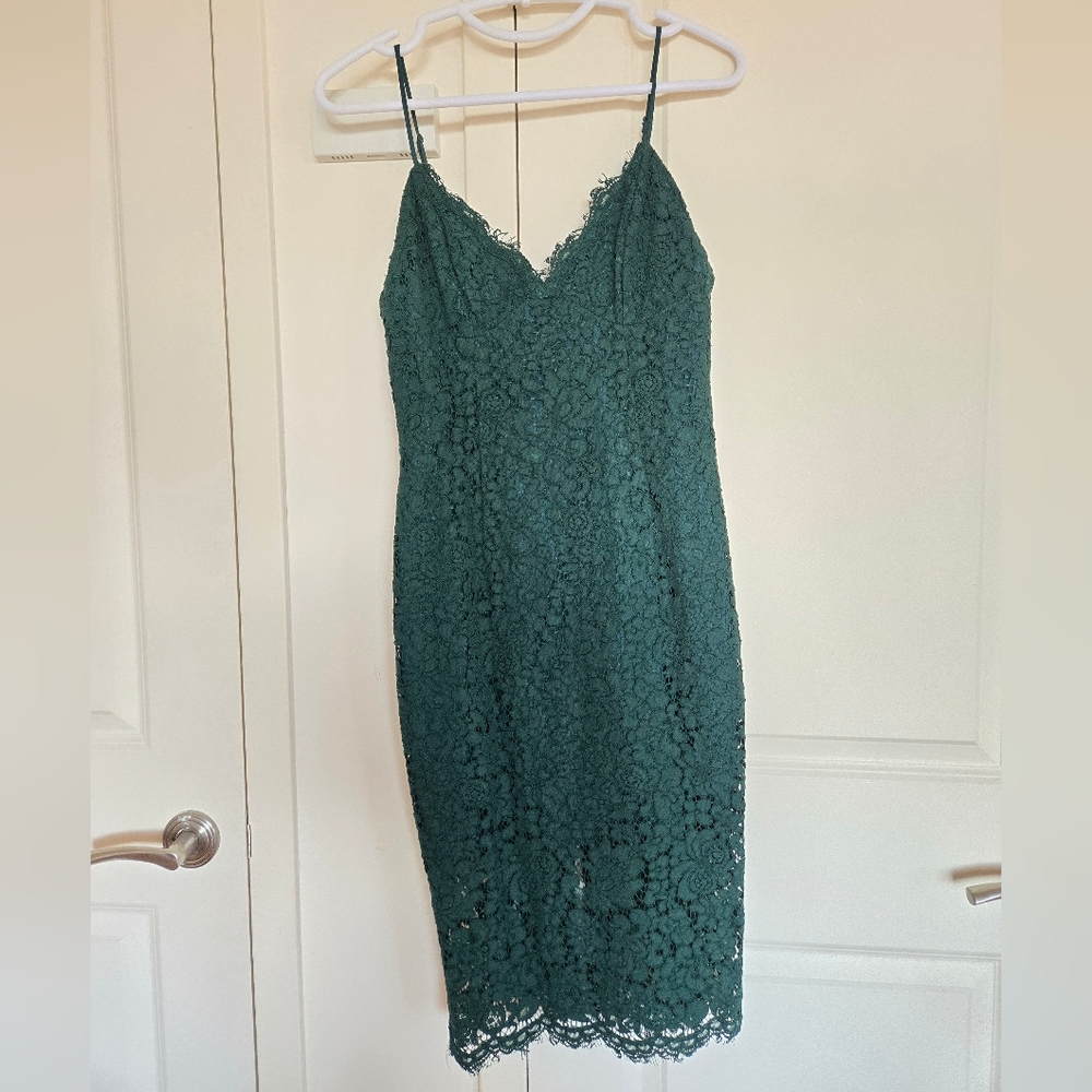 Bardot Dark Green Lace Dress Size 6